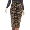 image:imageFloerns Womens Elegant Leopard Print Ruched Bodycon Pencil Long SkirtsBrown