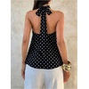 image:imageFloerns Womens Elegant Polka Dots Halter Tops Sleeveless Party Going Out Tank TopsBlack Polka Dots