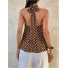 image:imageFloerns Womens Elegant Polka Dots Halter Tops Sleeveless Party Going Out Tank TopsBrown Polka Dots