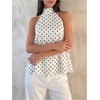 image:imageFloerns Womens Elegant Polka Dots Halter Tops Sleeveless Party Going Out Tank TopsWhite
