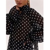 image:imageFloerns Womens Elegant Polka Dots Long Sleeve Sheer Blouses Work ClothesBlack and White