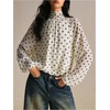 image:imageFloerns Womens Elegant Polka Dots Party Tops Dressy Casual Sheer BlousesApricot