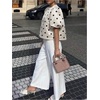 image:imageFloerns Womens Elegant Polka Dots Satin Blouses Puff Sleeve Business Dressy Casual Work TopsBeige
