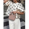 image:imageFloerns Womens Elegant Polka Dots Satin Blouses Puff Sleeve Business Dressy Casual Work TopsBeige