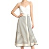 image:imageFloerns Womens Elegant Striped High Waist Wrap A Line Midi SkirtApricot