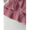 image:imageFloerns Womens Gingham Camisole Tops Spaghetti Strap Ruffle Hem Cute Peplum TopsRed