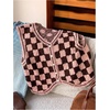 image:imageFloerns Womens Gingham Checkered Button Down V Neck Knit Sweater VestPink