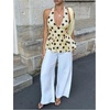 image:imageFloerns Womens Gingham Halter Tank Top V Neck Ruffle Peplum Going Out TopsYellow