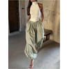 image:imageFloerns Womens Gingham Lantern Pants Drawstring Waist Wide Leg Parachute Balloon PantsGreen