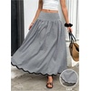 image:imageFloerns Womens Gingham Maxi Skirt High Waisted Going Out A Line SkirtsBlack and White