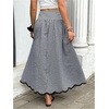 image:imageFloerns Womens Gingham Maxi Skirt High Waisted Going Out A Line SkirtsBlack and White