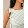 image:imageFloerns Womens Gingham Peplum Tie Shoulder Sleeveless Elegant Tank TopsGreen