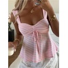 image:imageFloerns Womens Girly Babydoll Cute Striped Country Ruffle Tank TopsPink