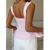 image:imageFloerns Womens Girly Babydoll Cute Striped Country Ruffle Tank TopsPink
