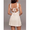 image:imageFloerns Womens Going Out Polka Dots Tank Mini Dress Open Back Formal Wedding Guest DressesWhite