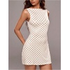 image:imageFloerns Womens Going Out Polka Dots Tank Mini Dress Open Back Formal Wedding Guest DressesWhite