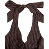 image:imageFloerns Womens Halter V Neck Striped Slim Fit Going Out Mini DressCoffee