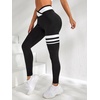 image:imageFloerns Womens High Waist Seamless Colorblock Striped Print Yoga Sports LeggingsBlack