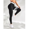 image:imageFloerns Womens High Waist Seamless Colorblock Striped Print Yoga Sports LeggingsBlack