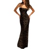 image:imageFloerns Womens Leopard Backless Maxi Dress Halter Lace Up Bodycon DressesMulticolor