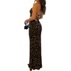 image:imageFloerns Womens Leopard Backless Maxi Dress Halter Lace Up Bodycon DressesMulticolor