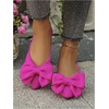 image:imageFloerns Womens Leopard Bow Closed Toe Ballet Flats Pointed Toe Dressy Elegant Flat ShoesHot Pink