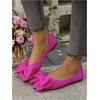 image:imageFloerns Womens Leopard Bow Closed Toe Ballet Flats Pointed Toe Dressy Elegant Flat ShoesHot Pink