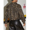 image:imageFloerns Womens Leopard Denim Jacket Long Sleeve Button Up Boyfriend Jean Jacket CoatKhaki Multi