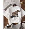 image:imageFloerns Womens Leopard Graphic T Shirts Casual Short Sleeve Crew Neck Summer Tops StreetwearBrown