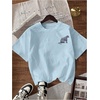 image:imageFloerns Womens Leopard Graphic T Shirts Casual Short Sleeve Crew Neck Summer Tops StreetwearIce Blue