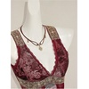 image:imageFloerns Womens Leopard Lace Trim Rave Top Sheer Mesh Tank TopsBurgundy