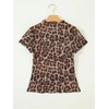 image:imageFloerns Womens Leopard Mesh Short Sleeve T Shirts Mock Neck Streetwear Y2k Going Out TopsBrown Leopard