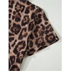 image:imageFloerns Womens Leopard Mesh Short Sleeve T Shirts Mock Neck Streetwear Y2k Going Out TopsBrown Leopard