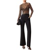image:imageFloerns Womens Leopard Mock Neck Sheer Mesh Long Sleeve Tee ShirtsBrown