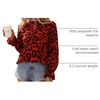 image:imageFloerns Womens Leopard Print Long Sleeve Frill Trim Mock Neck Blouse TopsRed