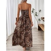image:imageFloerns Womens Leopard Print Spaghetti Strap Maxi Dresses Vacation Cami Long DressBrown
