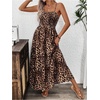 image:imageFloerns Womens Leopard Print Spaghetti Strap Maxi Dresses Vacation Cami Long DressBrown