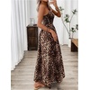 image:imageFloerns Womens Leopard Print Spaghetti Strap Maxi Dresses Vacation Cami Long DressBrown