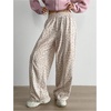 image:imageFloerns Womens Leopard Print Wide Leg Pants Y2K Hip Hop Going Out High Waisted Baggy SweatpantsLight Brown Leopard