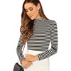 image:imageFloerns Womens Mock Turtleneck Long Sleeve Slim Fit Stretch Striped TShirts Tunic Tops Fall Fashion Trendy Outfits ClothesA Striped