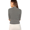 image:imageFloerns Womens Mock Turtleneck Long Sleeve Slim Fit Stretch Striped TShirts Tunic Tops Fall Fashion Trendy Outfits ClothesA Striped