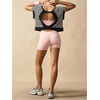 image:imageFloerns Womens Open Back Workout Top Striped Short Sleeve Gym Athletic Running TeesBlack and White
