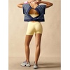 image:imageFloerns Womens Open Back Workout Top Striped Short Sleeve Gym Athletic Running TeesBlue