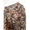 image:imageFloerns Womens Plus Size Leopard Print Mesh High Waisted Maxi SkirtsBrown