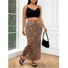 image:imageFloerns Womens Plus Size Leopard Print Mesh High Waisted Maxi SkirtsBrown Leopard