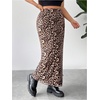 image:imageFloerns Womens Plus Size Leopard Print Mesh High Waisted Maxi SkirtsKhaki