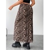 image:imageFloerns Womens Plus Size Leopard Print Mesh High Waisted Maxi SkirtsKhaki