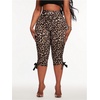 image:imageFloerns Womens Plus Size Leopard Stretchy Capri Pants Y2k High Waisted Bow Side Skinny Capri LeggingsBrown Multi