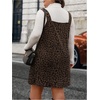 image:imageFloerns Womens Plus Size Leopard Tank Dress V Neck Sleeveless Fall Clothes Short DressesCoffee Brown Leopard