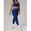 image:imageFloerns Womens Plus Size Leopard Workout 2 Piece Outfits Cropped Tank Tops and High Waisted Leggings Sport SetsBlue